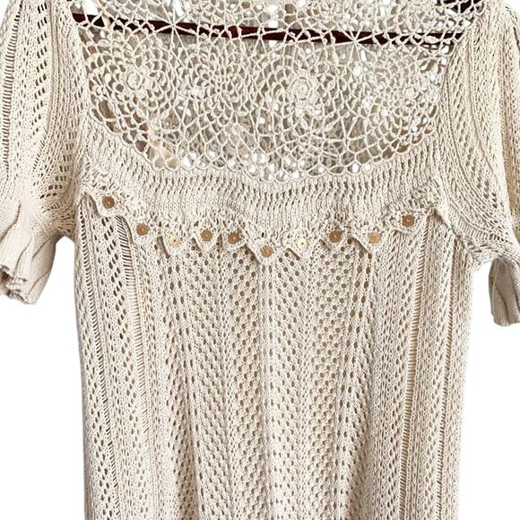 TWINSET Cotton Crochet Mini Dress Medium - Picture 4 of 14